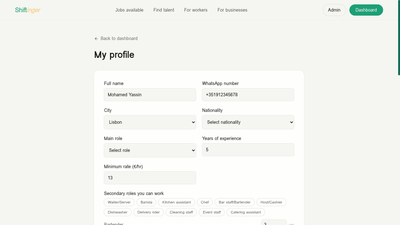 Build your profile